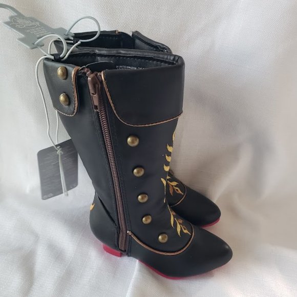 Disney Store Other - Disney Store Toddler Girls Frozen Anna Heeled Knee Boots Black - Size 7/8 - NEW